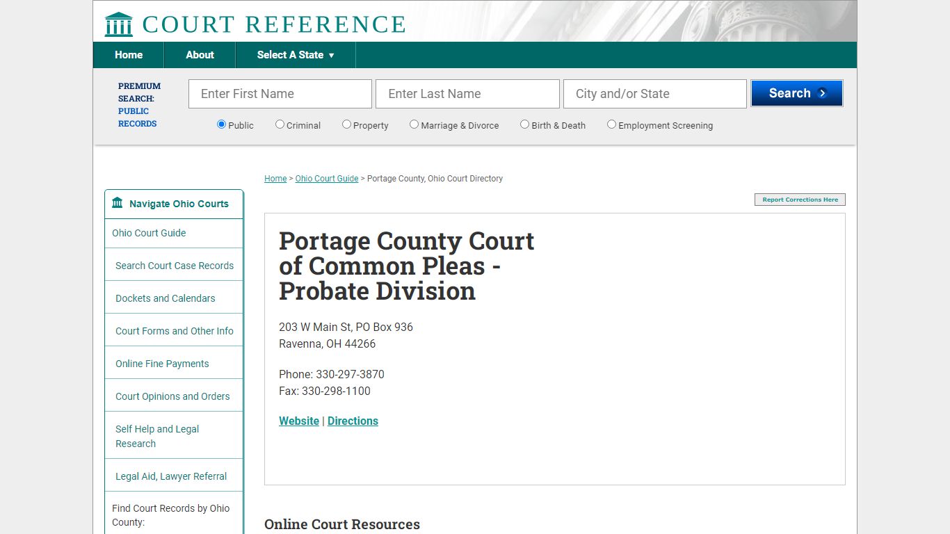 Portage County Court of Common Pleas - Probate Division